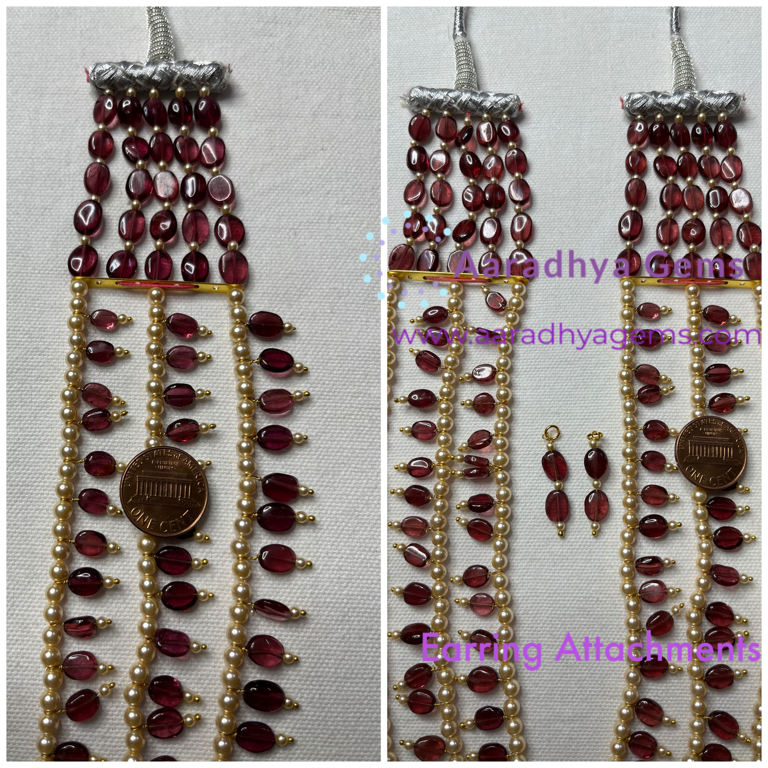 Garnet, Gold & Pearl Mala